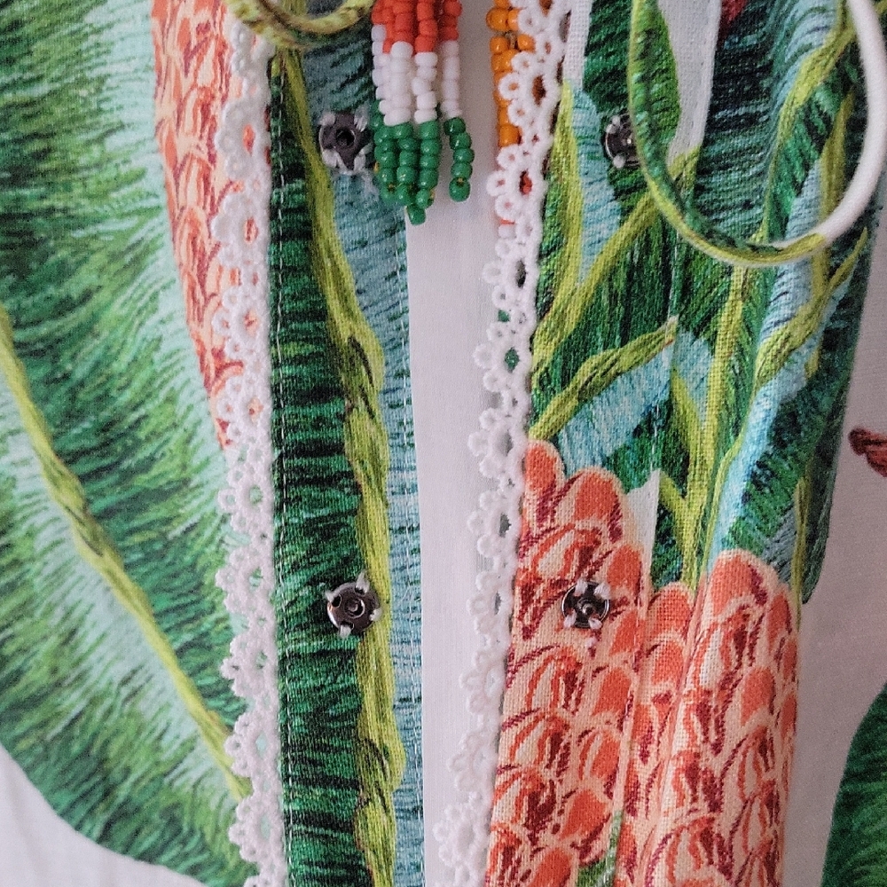 Tropical Leaf Print Jumpsuit - Picture 8 of 9